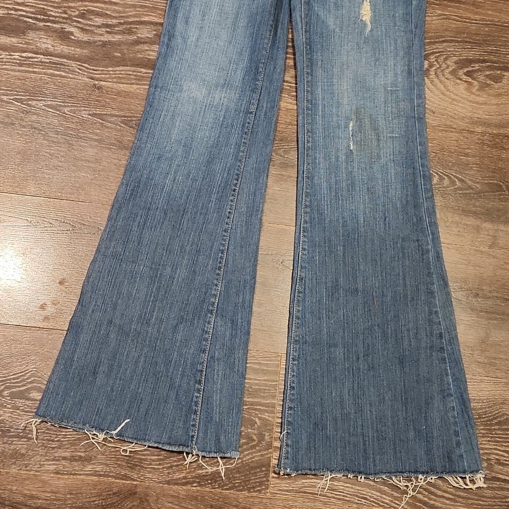 ❤️ CARMAR WIDE LEG FLARE JEANS, RAW HEM, 8 (29) - Picture 5 of 9